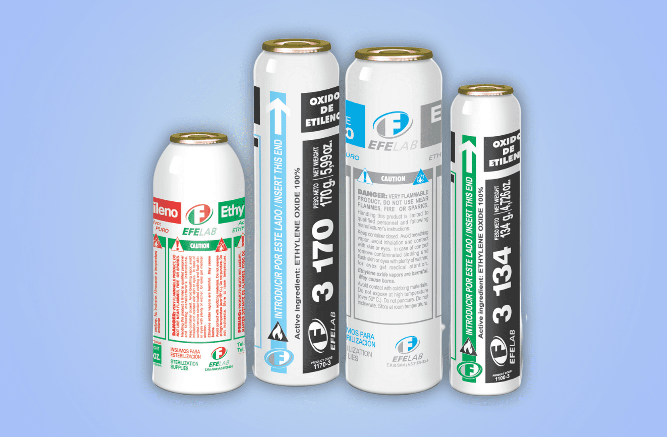Cartuchos metálicos de óxido de etileno para esterilización – Modelos disponibles Cartuchos metálicos de óxido de etileno para esterilización – Modelos disponibles