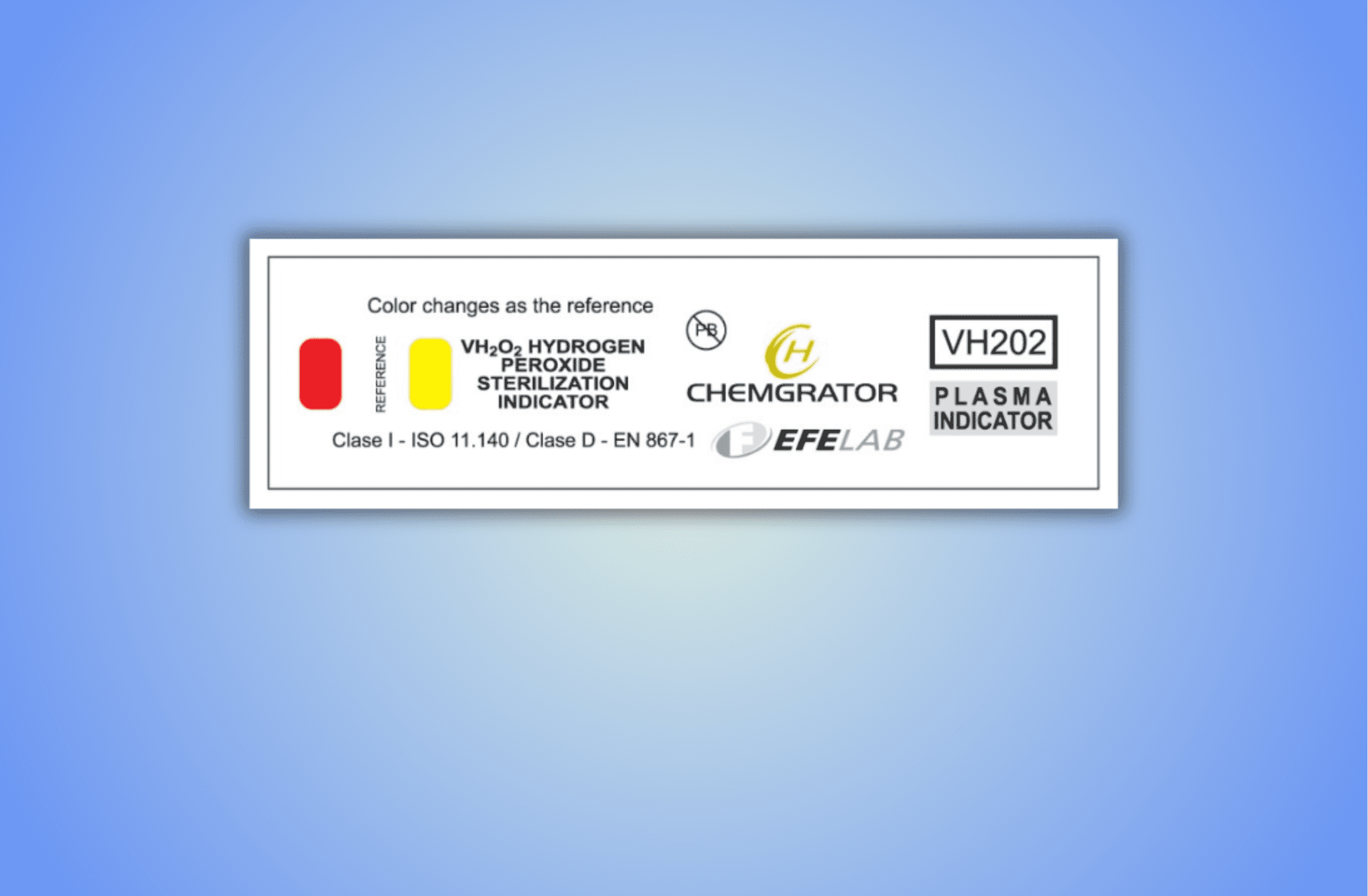 Indicador IP04 | Controle de Esterilização com Peróxido Vista frontal do Indicador de Esterilização por Peróxido de Hidrogênio IP04