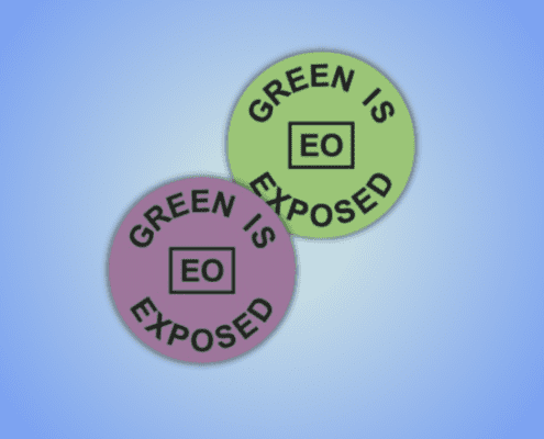 Circular label indicator for ethylene oxide exposure